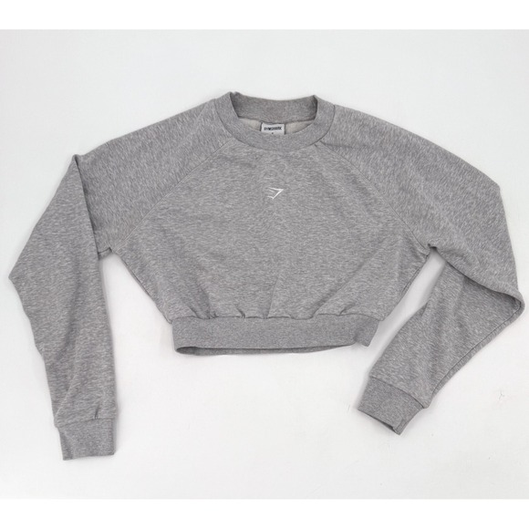 Gymshark Tops - Gymshark Sweater Sweatshirt Womens Small Gray Jogging Cropped tapered Workout